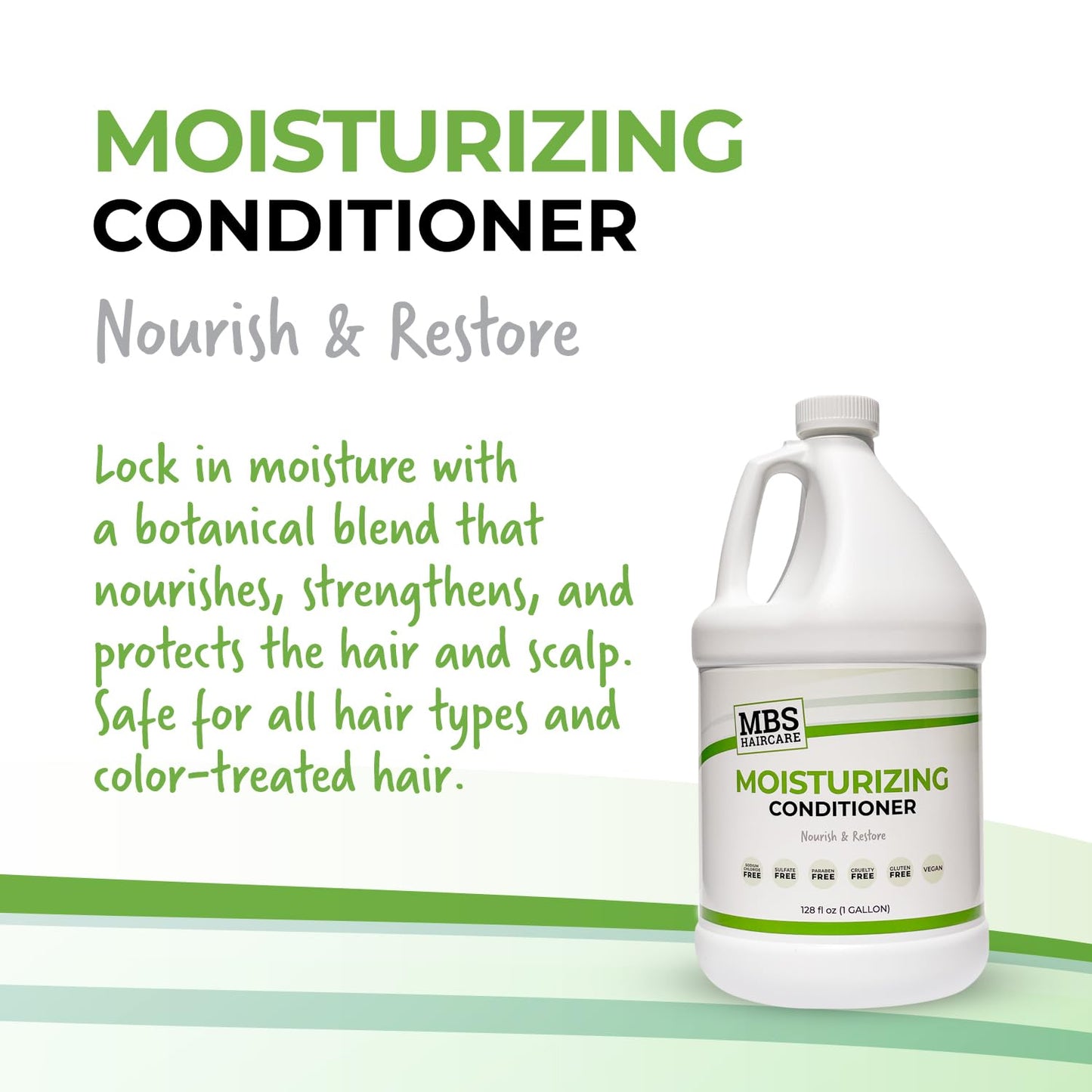 MBS Haircare Professional Gallon Moisturizing Conditioner – Sulfate-Free, Vegan Hair Repair with Botanicals & Lavender