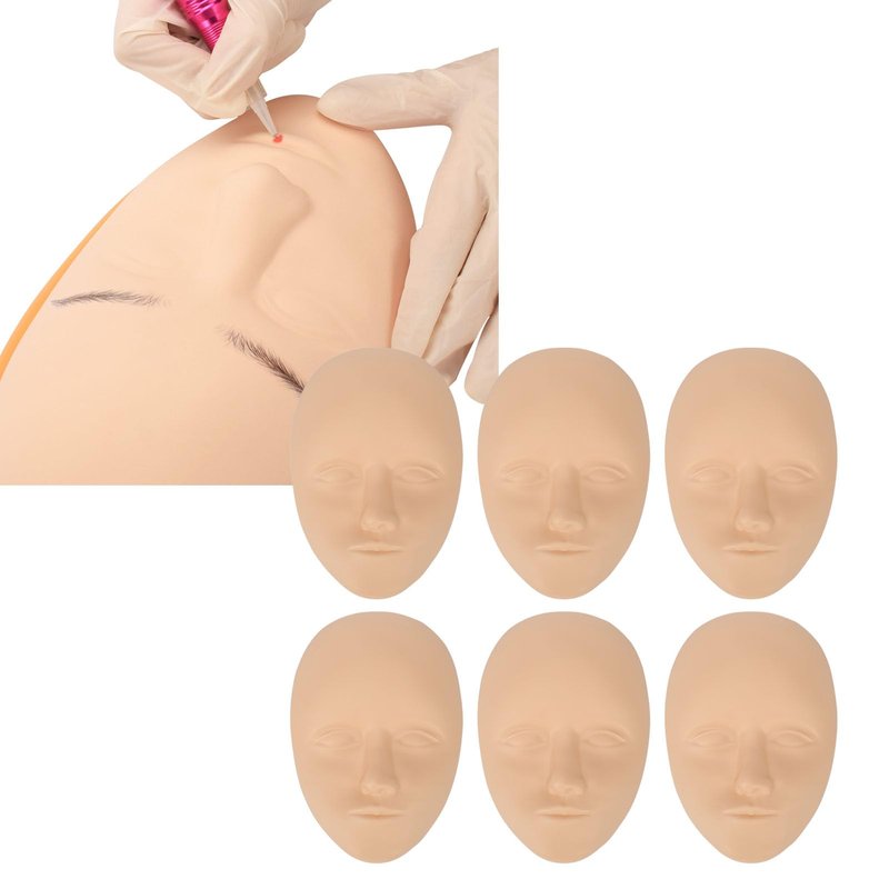 Face Practice Skin, 10 Pcs 3D Practice Face Skin Practice Skin Face Microblading Eyebrow Eye Lip Silicone Fake Skin for Beginners Experienced Artists