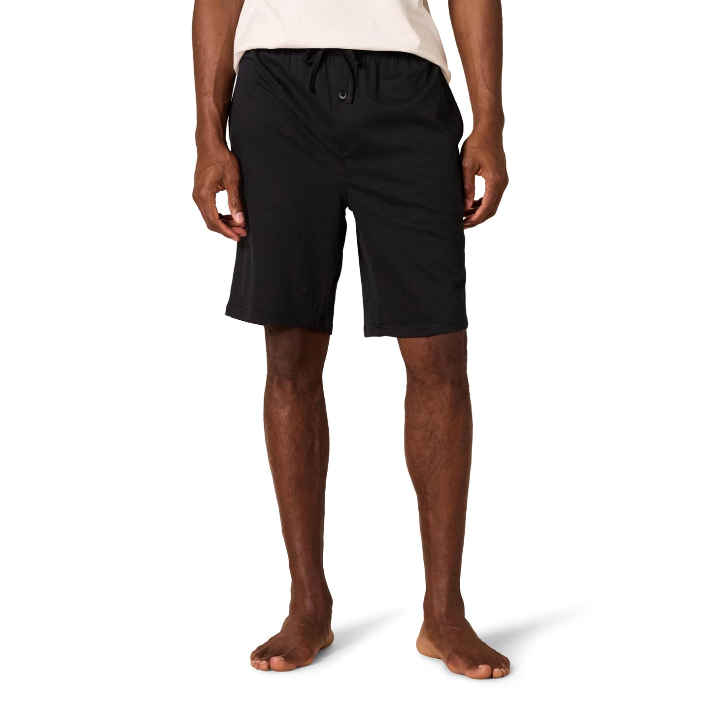 Amazon Essentials Men's 9" Knit Pajama Shorts with Drawstring, Elastic Waistband (Available in Big & Tall), Black, Medium