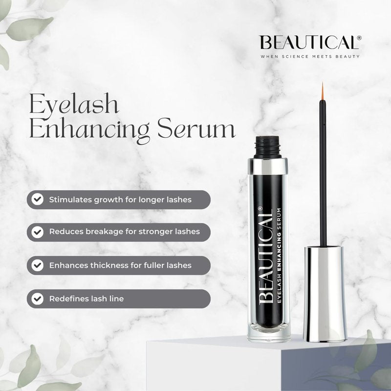 BEAUTICAL Eyelash Serum – Lash Enhancing & Conditioning Formula with Botanical Ingredients for the Appearance of Fuller, Shinier & Healthier-Looking Lashes – Nourishing Lash Care, 3ml