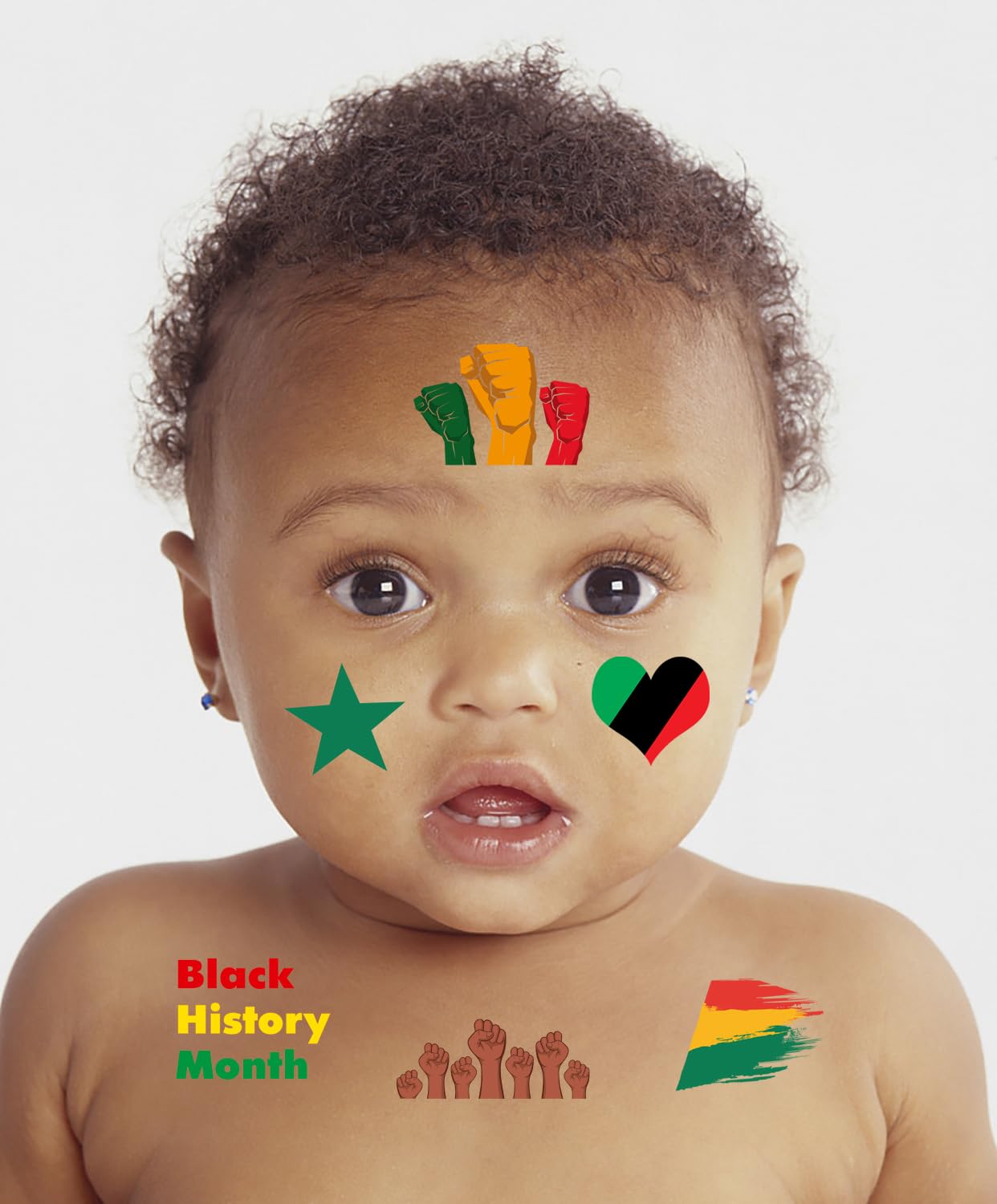 Oringaga 264 Black History Month Party temporary Tattoos Stickers Happy Black History Month Freedom Day Party Supplies Goodie Bag Stuffers Favors Prize Motivational Stickers 24 Sheets