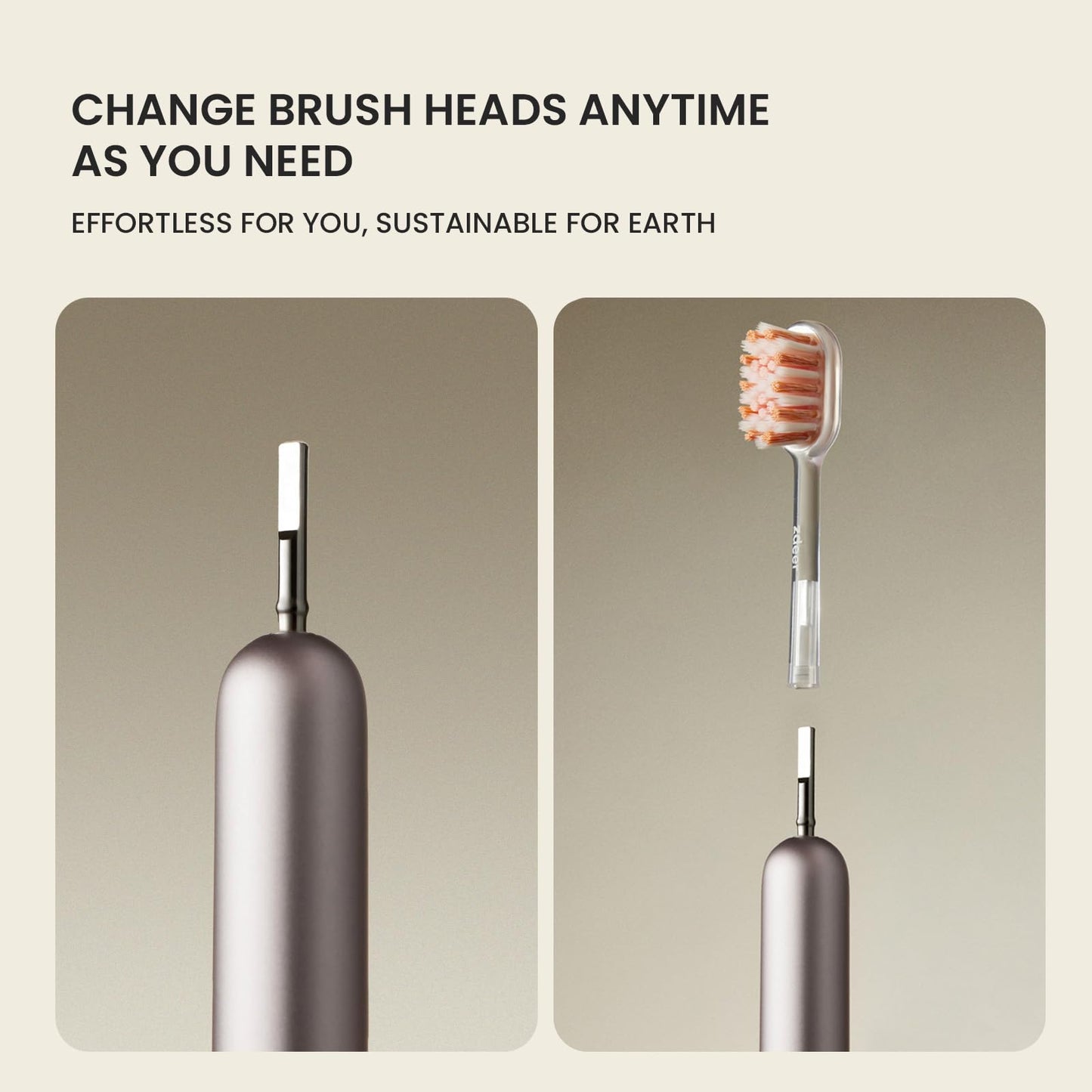 ZDEER Pro Manual Toothbrush for Adults with Sensitive Gums, Upgraded Full Metal Handle, Premium Durable Texture, 3 Multi-Function Replaceable Heads, Eco-Friendly Reusable Portable Travel Design