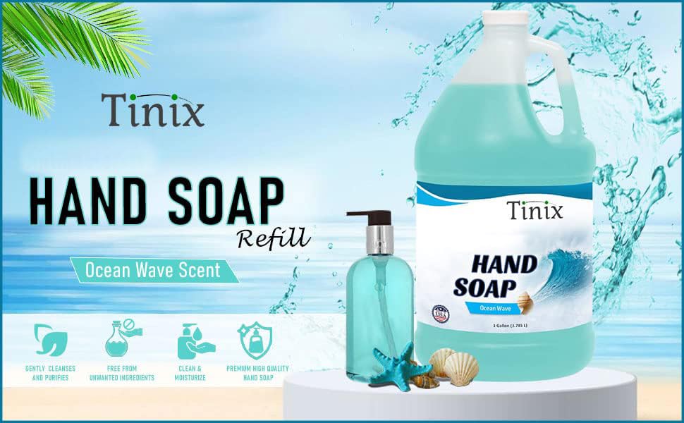 Premium Hand Soap Refill - Ocean Wave Scent | Value Size 1 Gallon, 128 Fl Oz