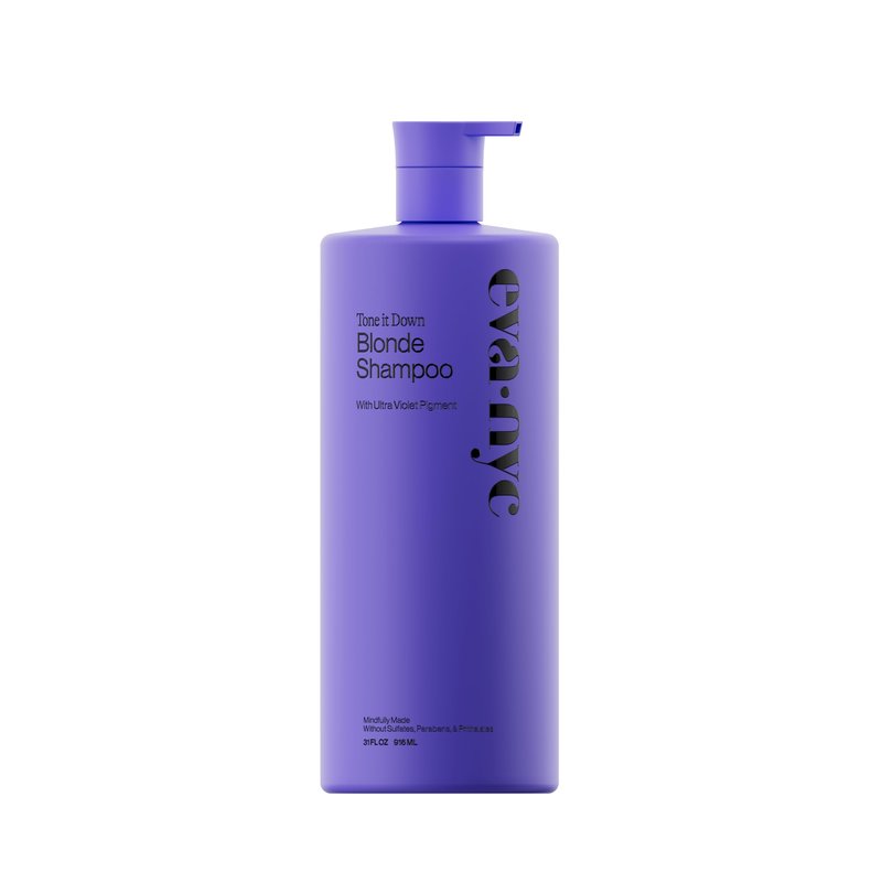 Eva NYC Purple Shampoo for Toning Blonde Hair - Gentle Formula for Blonde, Gray + Lightened Hair - Add Shine + Soften - Anti-Brass Formula for Salon Results - Ginger Rose Scent - Value Size 31 fl oz