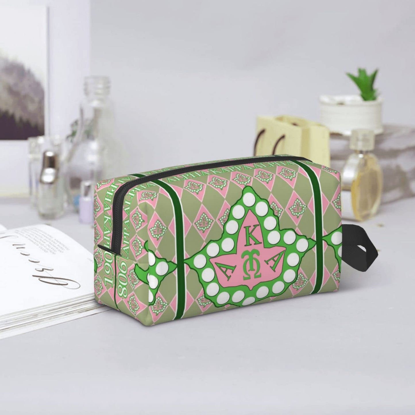 Cosmetic Bag Travel Toiletry Bags With Handle Strap Portable Waterproof Makeup Bag Pouch Organizer Sorority Gifts For Women Sister