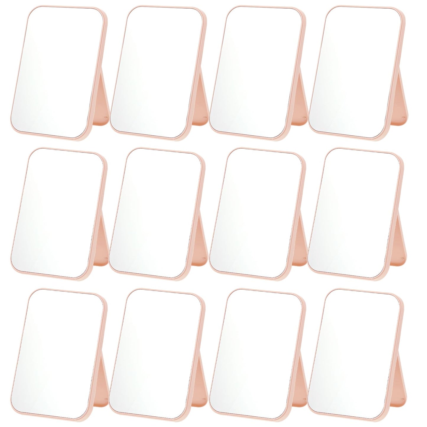 Rainmae 12 Pcs Spa Party Mirrors Spa Party Supplies for Girls, Pink Sleepover Accessory Favors Makeup Mirror for Sleepover Slumber Birthday Favors Gift