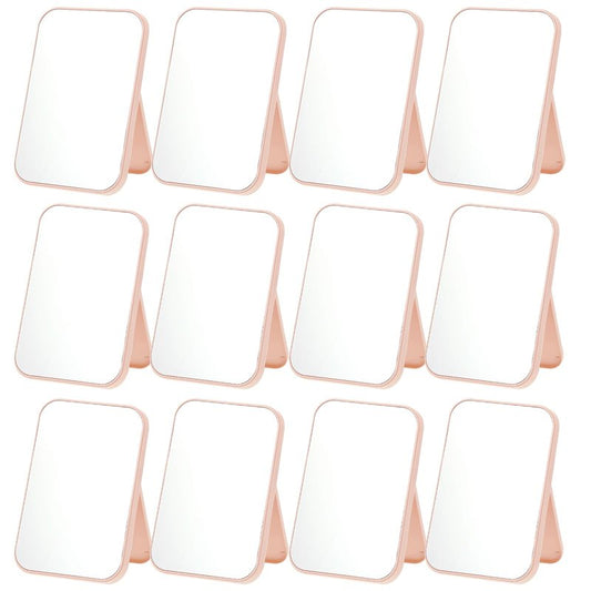 Rainmae 12 Pcs Spa Party Mirrors Spa Party Supplies for Girls, Pink Sleepover Accessory Favors Makeup Mirror for Sleepover Slumber Birthday Favors Gift