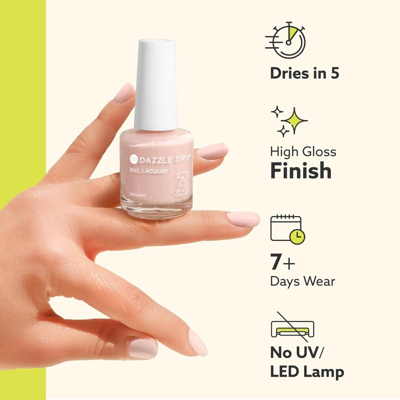 Dazzle Dry Nail Lacquer - Cupid's Arrow Sheer White with Gold Sparkle | 0.5 fl oz
