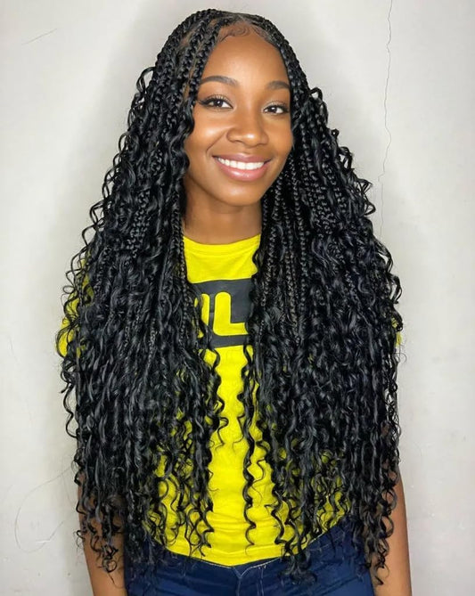 Human Braiding Hair for Boho Braids Human 110g 16 Inch 1B
