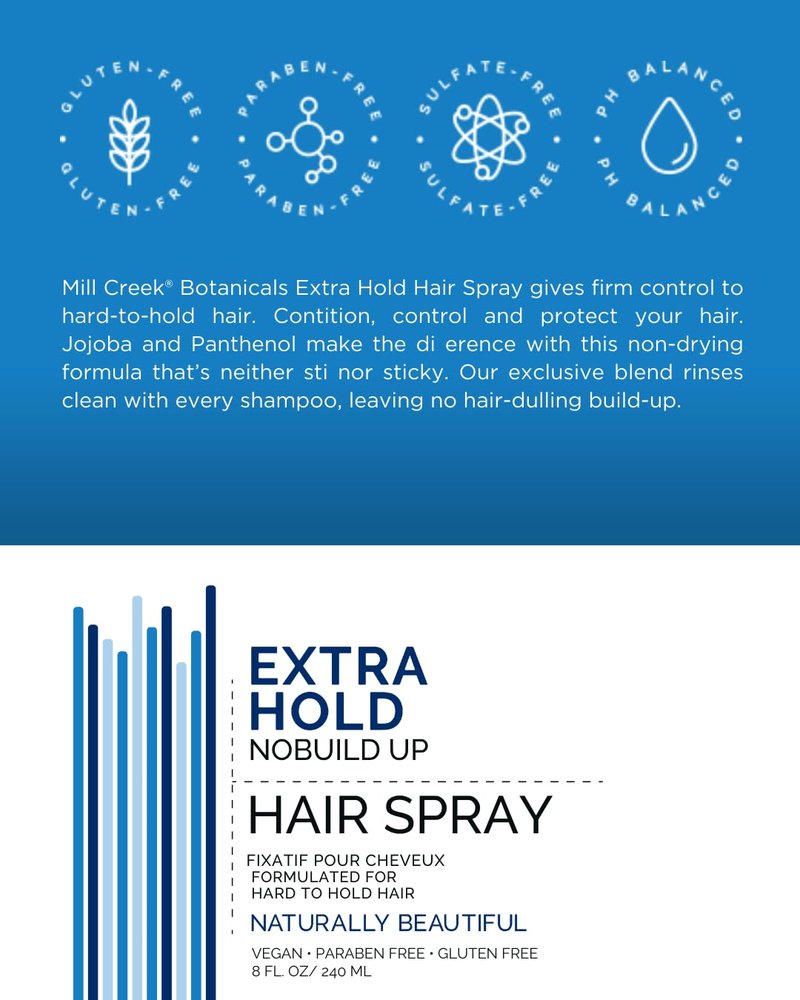 Mill Creek Natural Hair Spray - Extra Hold - 8 fl. oz. (240ml)