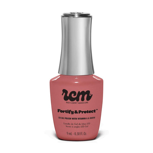 RC Red Carpet Manicure Fortify & Protect Rosy Mauve Crème Gel Polish for Strong, Healthy Nails - Infused with Vitamin A & Biotin - (Made for Me) LED Nail Gel Color, 0.3 Fl Oz