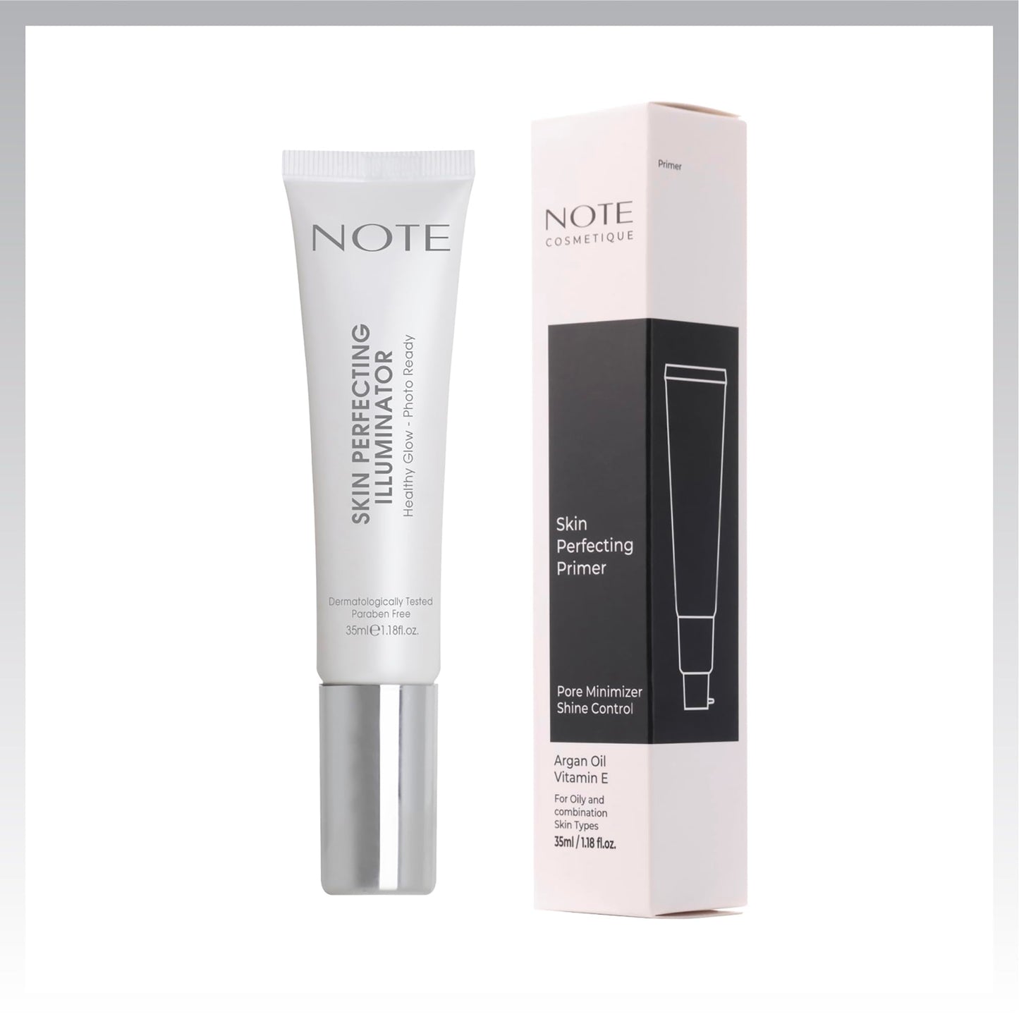 NOTE Skin Perfecting Illuminator – Primer for Face Before Makeup - Makeup Primer with Argan Oil and Vitamin E for Hydrated Glow - 1.2 oz
