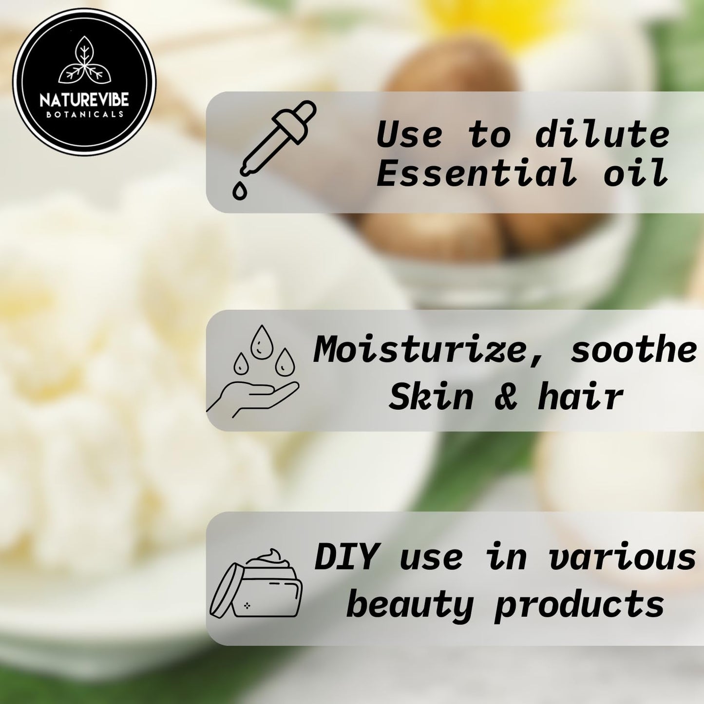 Naturevibe Botanicals Shea Nut Oil 32oz and Fractionated Coconut Oil 32oz | Oil Combo