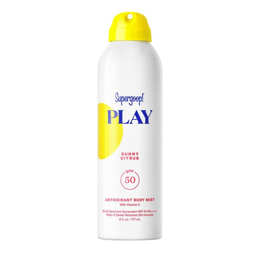 Supergoop! PLAY Antioxidant Body Mist w/Vitamin C - 6 fl oz - SPF 50 PA++++ Broad Spectrum Sunscreen - Body Spray - Great for Active Days - Sunny Citrus