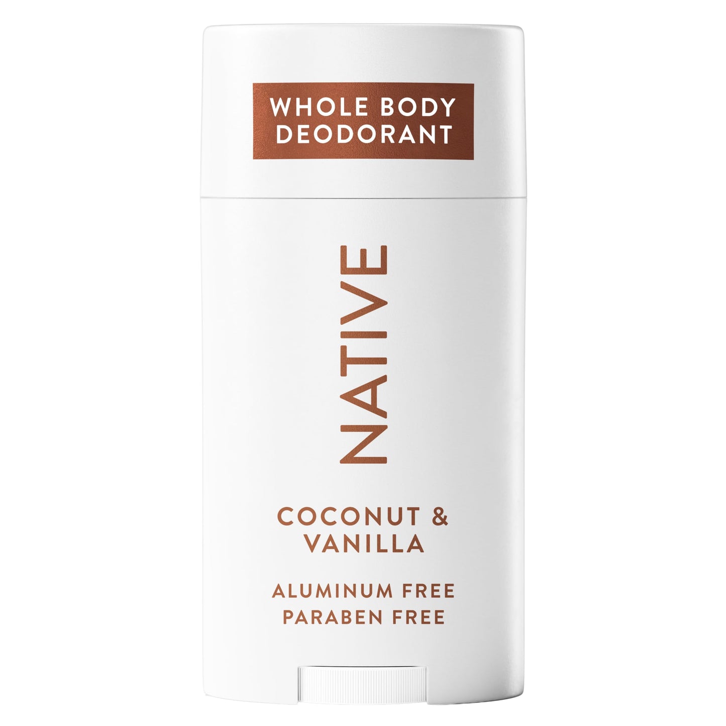 Native Whole Body Deodorant, Coconut & Vanilla Scent, 72 Hour Odor Protection for Pits, Privates & More, Aluminum Free Deodorant for Men & Women with Coconut Oil & Shea Butter, 2.3oz