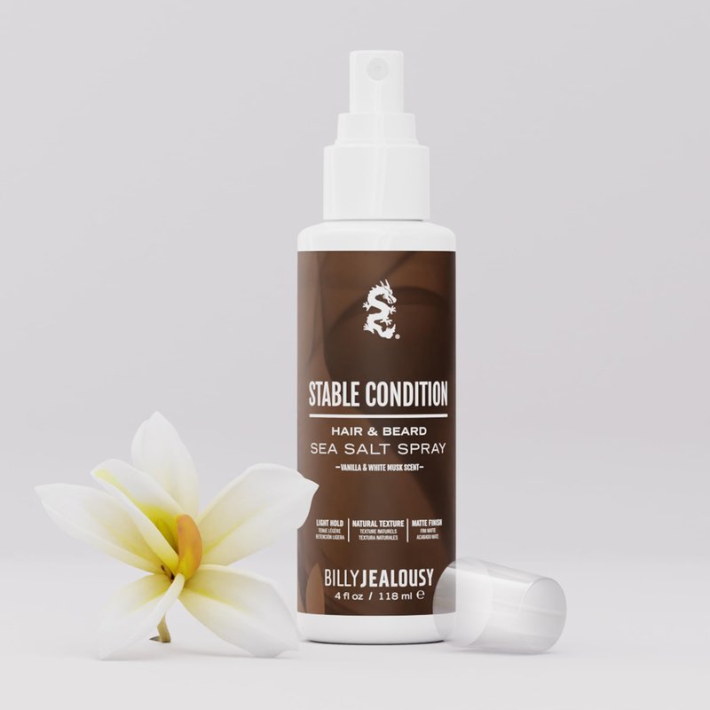 Billy Jealousy Sea Salt Spray for Hair and Beard, Texturizing & Volumizing Mist with Light Hold, Matte Finish, Beachy Waves & Natural Look, Safe for Color Treated Hair, Stable Condition, 4 Fl Oz