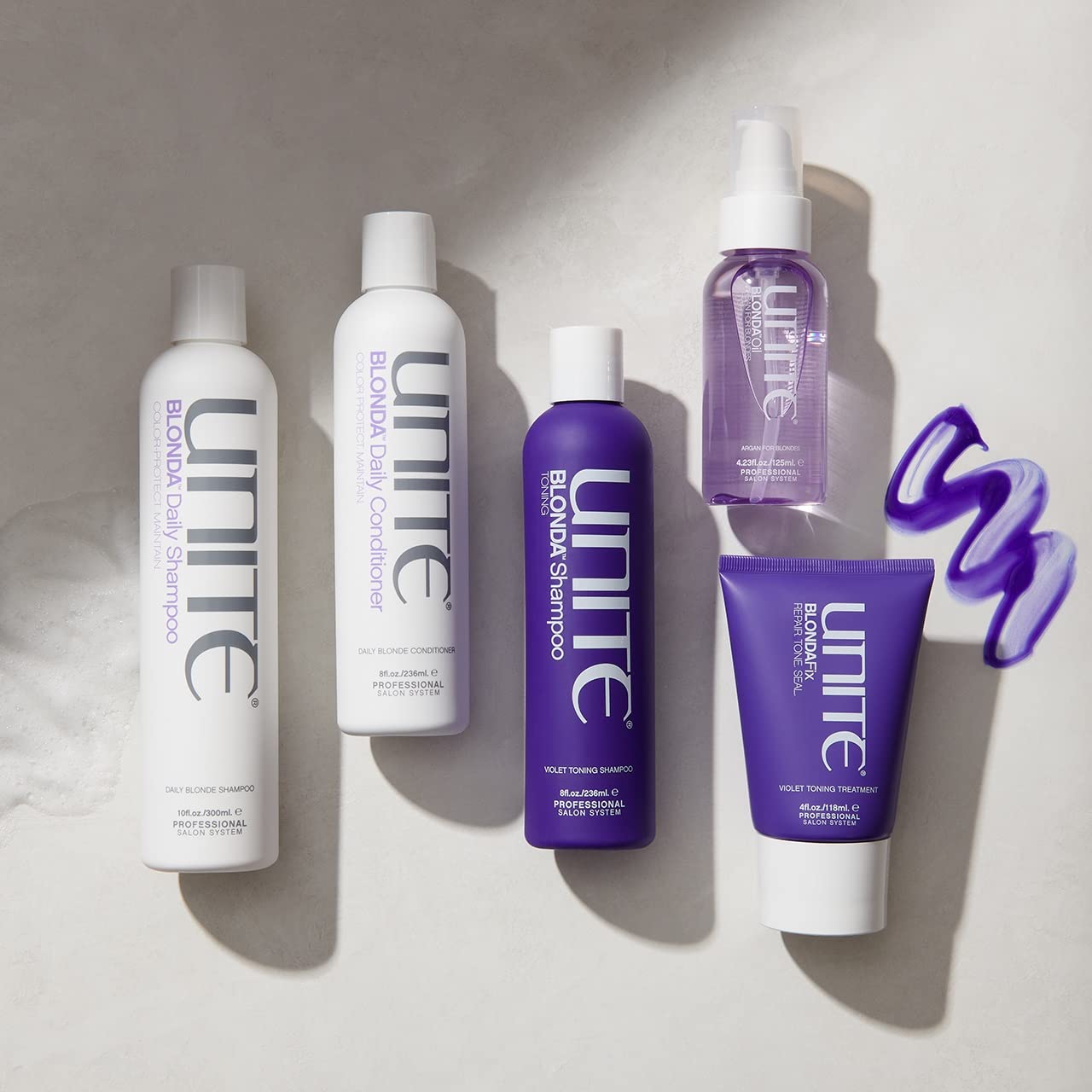 UNITE Hair – BLONDA Fix – Ultra-Violet Repair Treatment to Tone, Strengthen & Brighten Blonde, Gray & Highlighted Hair – Reduces Brass & Damage – 4 Fl Oz