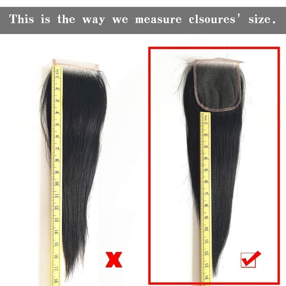 2x6 Skinlike HD Transparent Lace Closure Body Wave Closure 0.1mm Invisible Lace 100% Virgin Human Hair Lace Closure Pre Plucked Natural Hairline (14 Inch)