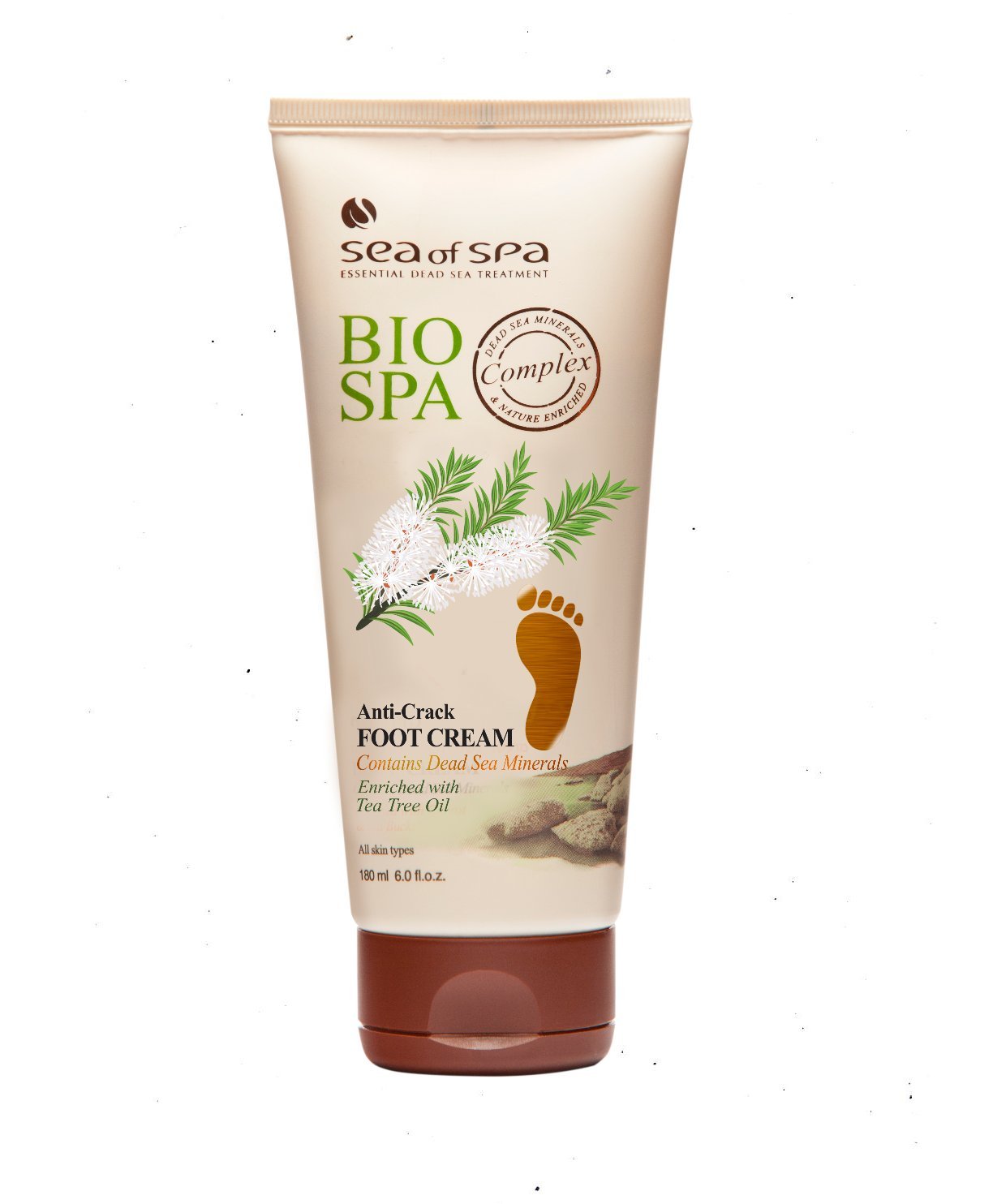 Bio Spa Anti-Crack Foot Cream - Enriched with Dead Sea Minerals | 6 Ounce