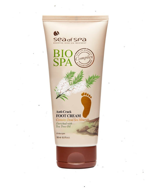 Bio Spa Anti-Crack Foot Cream - Enriched with Dead Sea Minerals | 6 Ounce