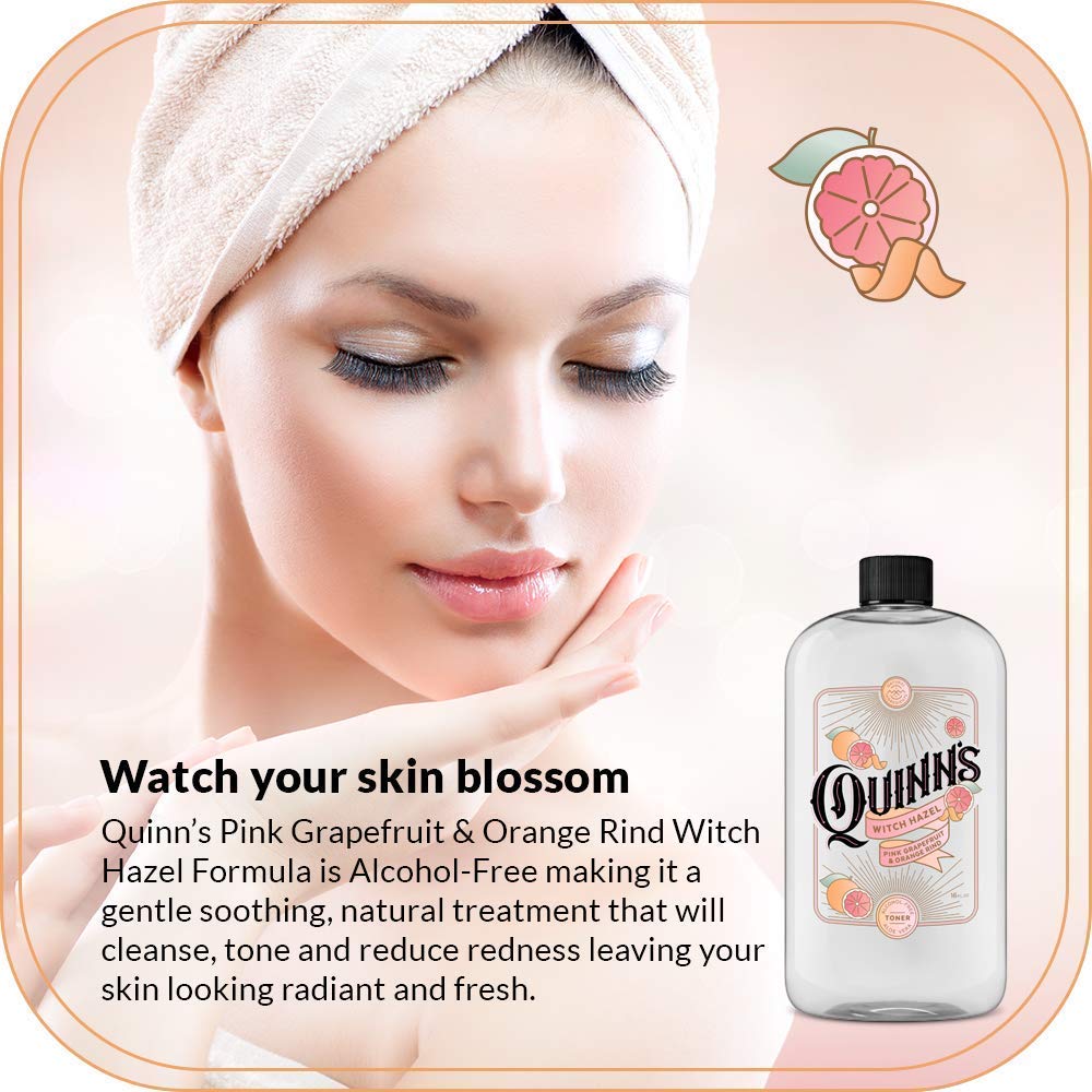 Quinn’s Alcohol Free Witch Hazel Pink Grapefruit & Orange Rind 16 oz. & Quinn’s Alcohol Free Witch Hazel Cucumber & Mint 16 oz.