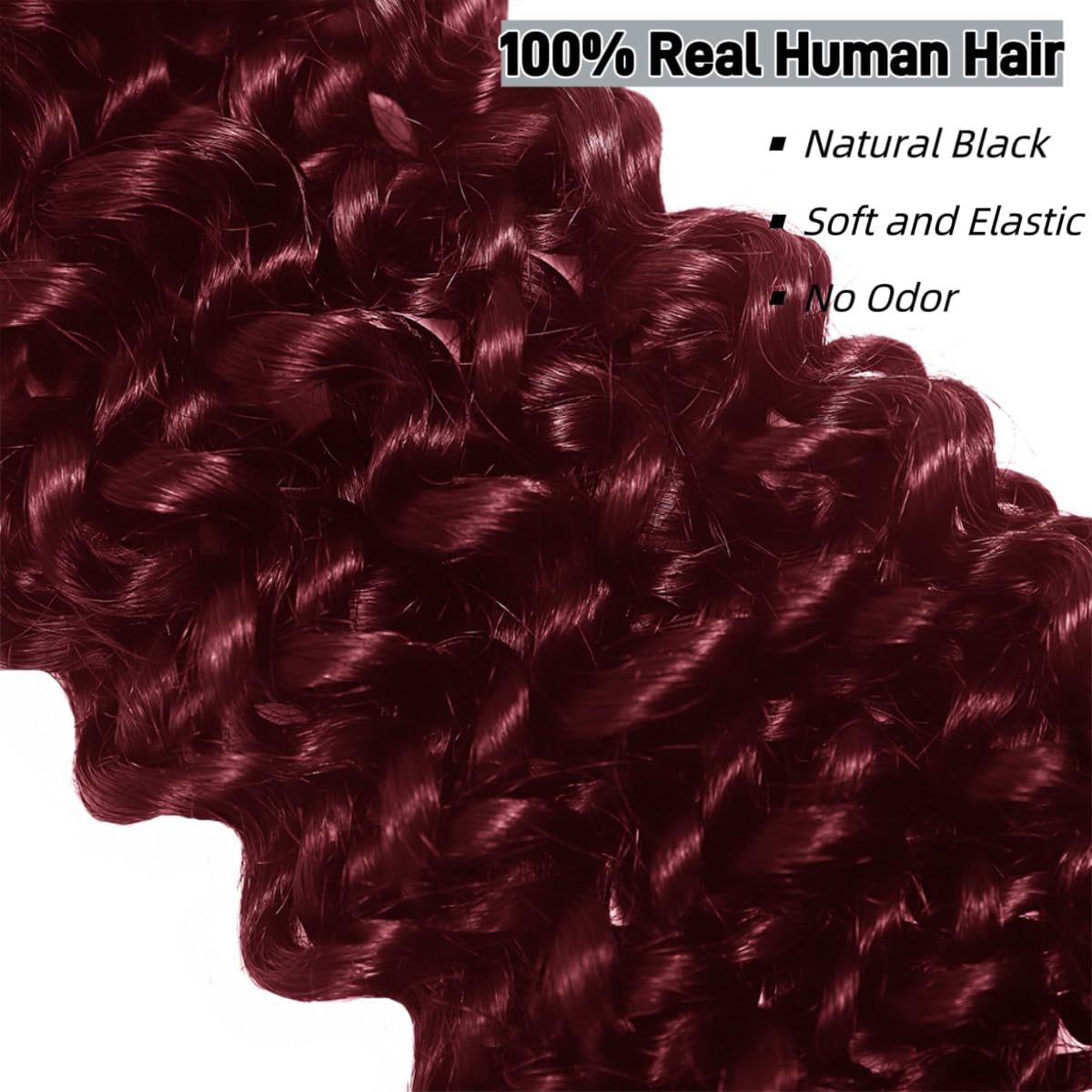 Human Braiding Hair Water Wave Bulk Human Hair for Braiding Bohemian Knotless 2 Bundles 100g 16inch No Weft 10A Brazilian Virgin Human Hair Extensions Curly Bulk Human Hair for Boho Braids