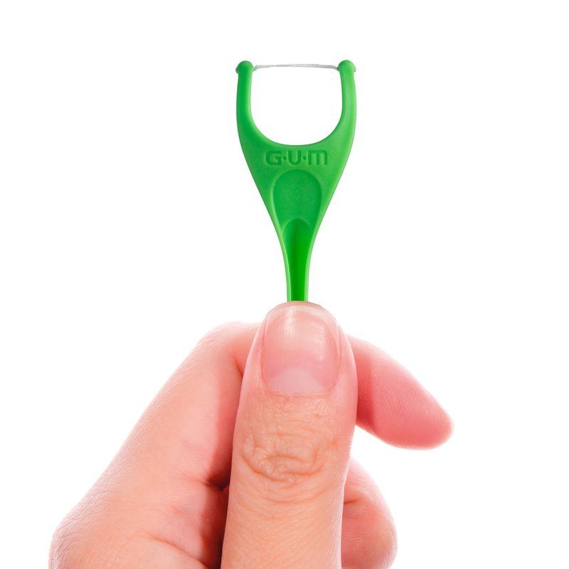 GUM Angled Clean Dental Floss Picks, Extra-Strong Shred-Resistant Floss with Easy-Grip Handle, Angled for Easy Reach, Fresh Mint Flavor, 75 Count (Pack of 4), 300 Total