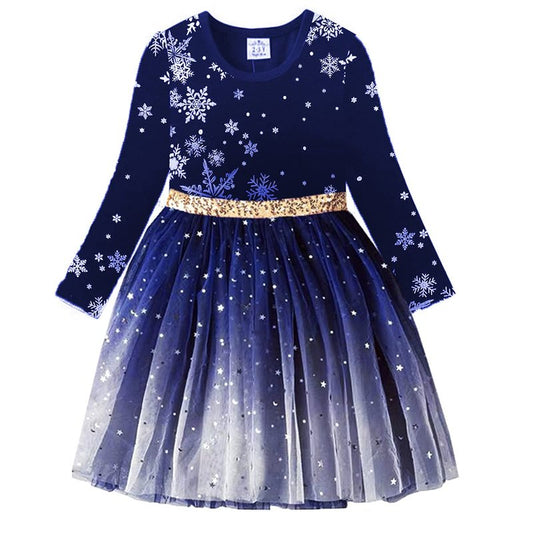 VIKITA Big Girls Winter Long Sleeve Tulle Dress for Party, Toddler Clothes, LH4586 10T
