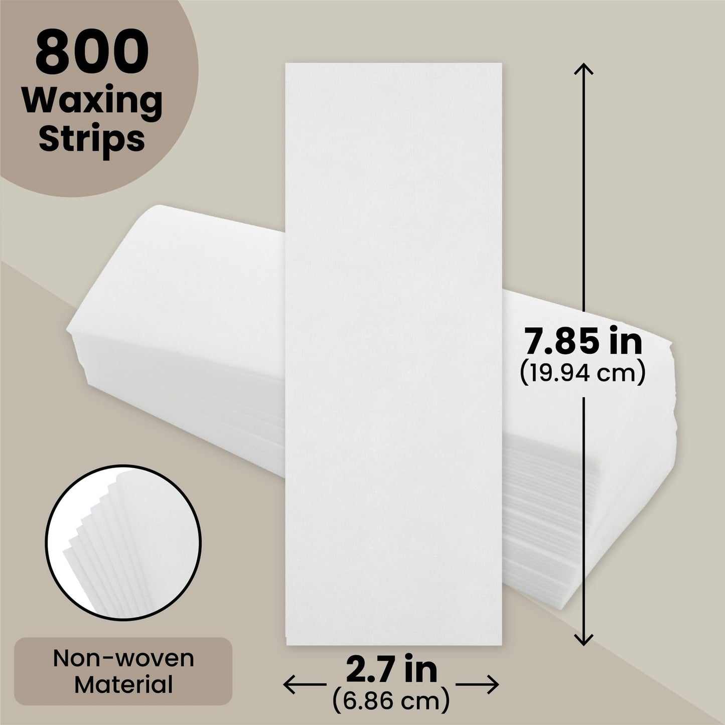 Juvale 800-Pack Wax Strips for Body and Facial Hair Removal - Non-Woven Depilatory Paper Sheets, Customizable Size, Smooth Surface, and Disposable (7.85x2.7 in)