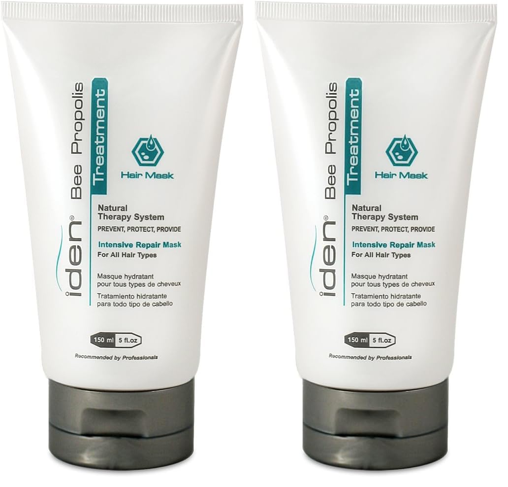 IDEN Bee Propolis Treatment Hair Mask for Damaged Hair, Fortifies Weakened Hair, Deep Hydration, 5 fl.oz (Pack of 2)