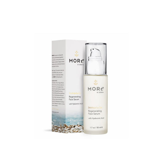 MORe di Croatia - Dubrovnik Gold Face Serum with Hyaluronic Acid & Immortelle - Regenerating, Anti Aging Moisturizer - Pure, Natural, Paraben Free (1.7 oz. / 50 ml.)