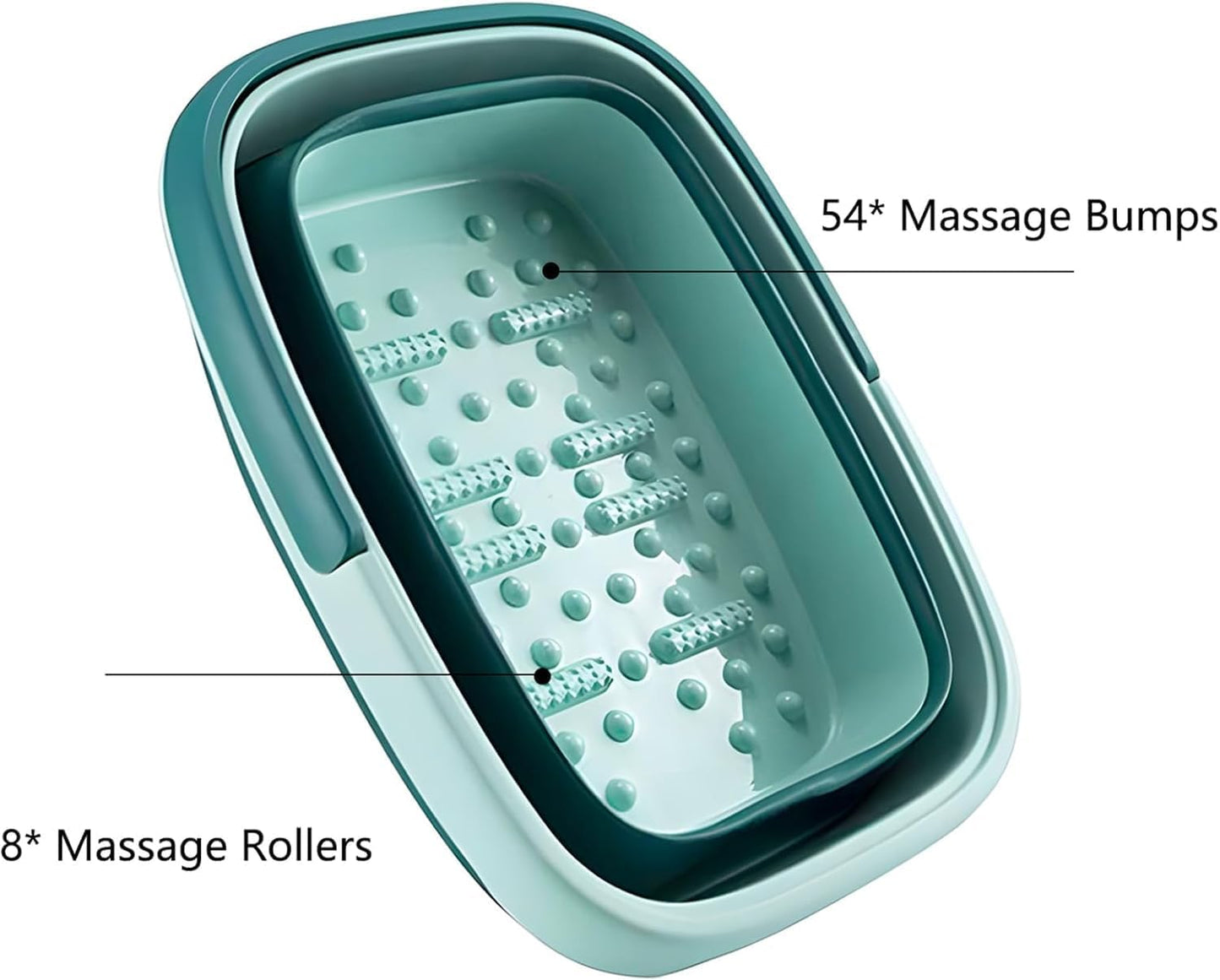 FutureFlex Collapsible Foot Bath - 15L Foldable Soak Tub for Pedicure & Pain Relief | Green