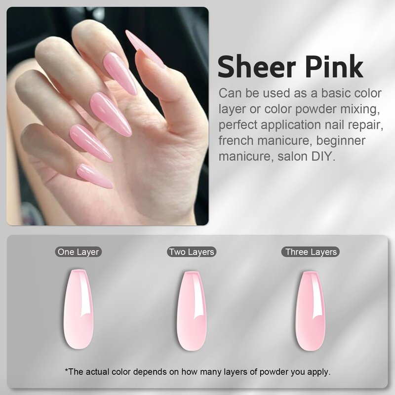 Lavender Violets French Pink Acrylic & Dip Powder - 4 oz Professional 3D Nail Art Acrylic Polymer 3 in 1 Carving, Extensions & Dipping Powder Starter DIY Salon Quality L003
