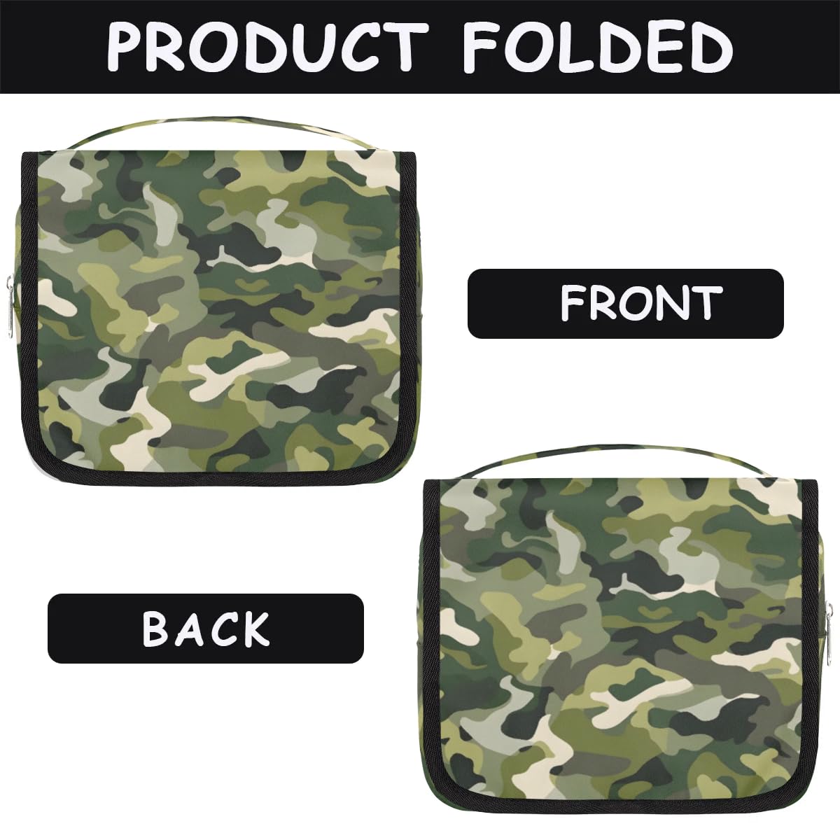 PATTERNFUL Camouflage Hanging Travel Toiletry Bag for Kids, Women Cosmetic Organizer Makeup Bag Pouch Men Shaving Dopp Kit Shower Bag With Sturdy Hook