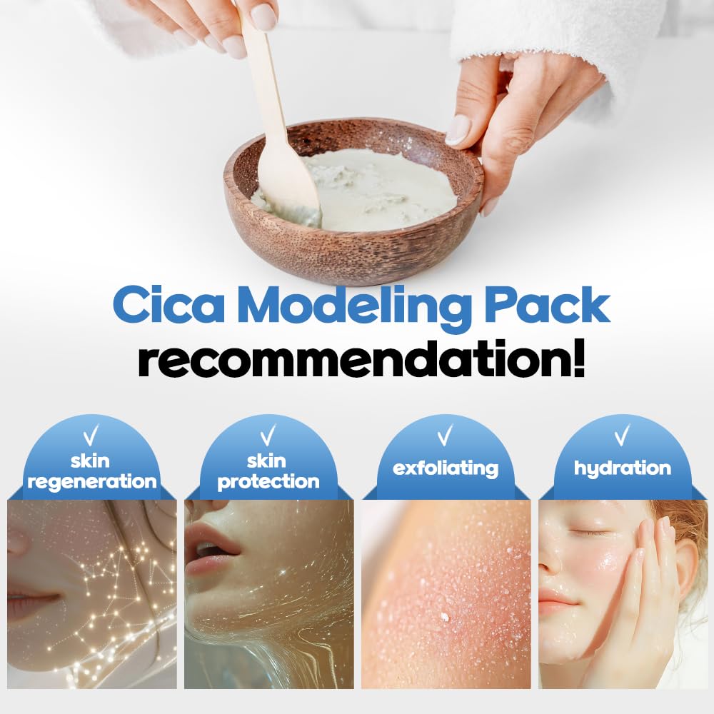 Modeling Mask with CICA for Face – NEEDS NATURE | Soothing & Redness Relief Peel-Off Rubber Mask | Korean Skincare | Home Spa Treatment | 400g Powder Pack with Mixing Tools