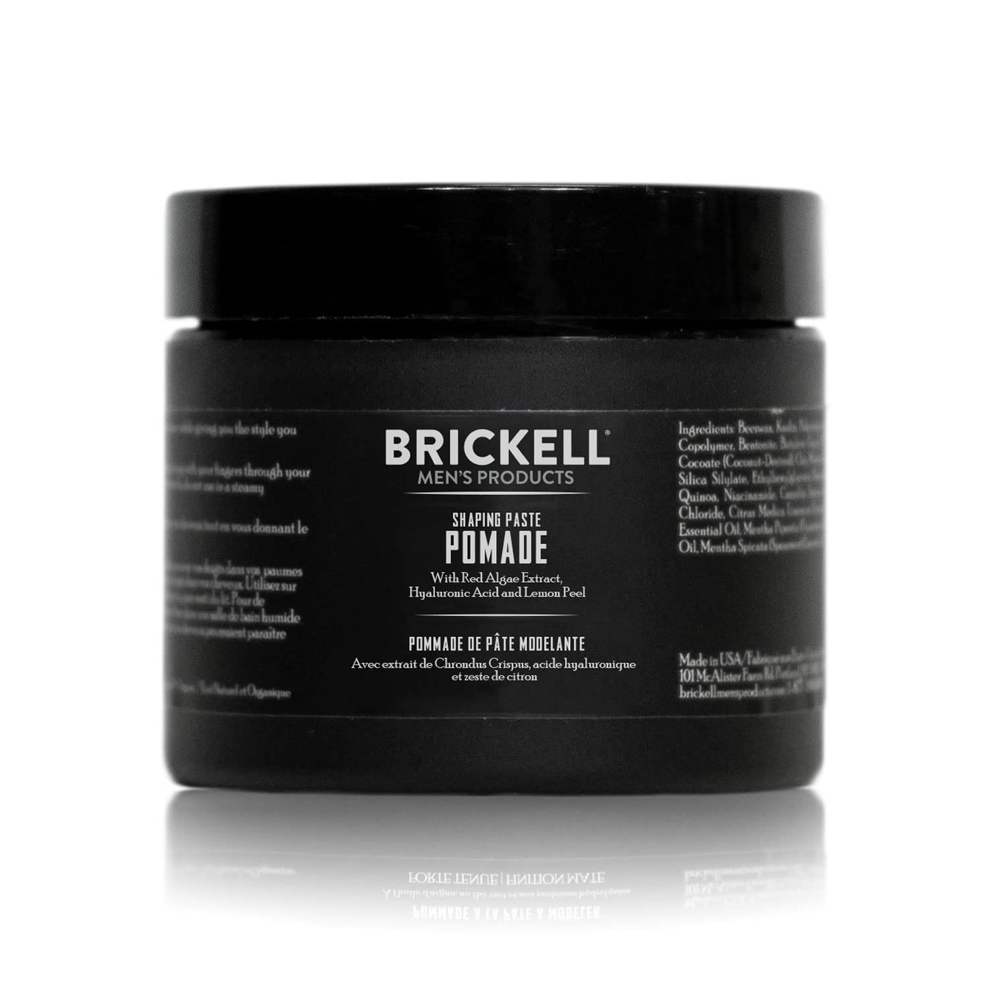 Brickell Men's Products Shaping Paste Pomade For Men, Texturizing Wax Pomade, With Hyaluronic Acid, Peppermint Essential Oil, and Rosemary, 2 Ounce, Scented