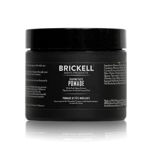 Brickell Men's Products Shaping Paste Pomade For Men, Texturizing Wax Pomade, With Hyaluronic Acid, Peppermint Essential Oil, and Rosemary, 2 Ounce, Scented