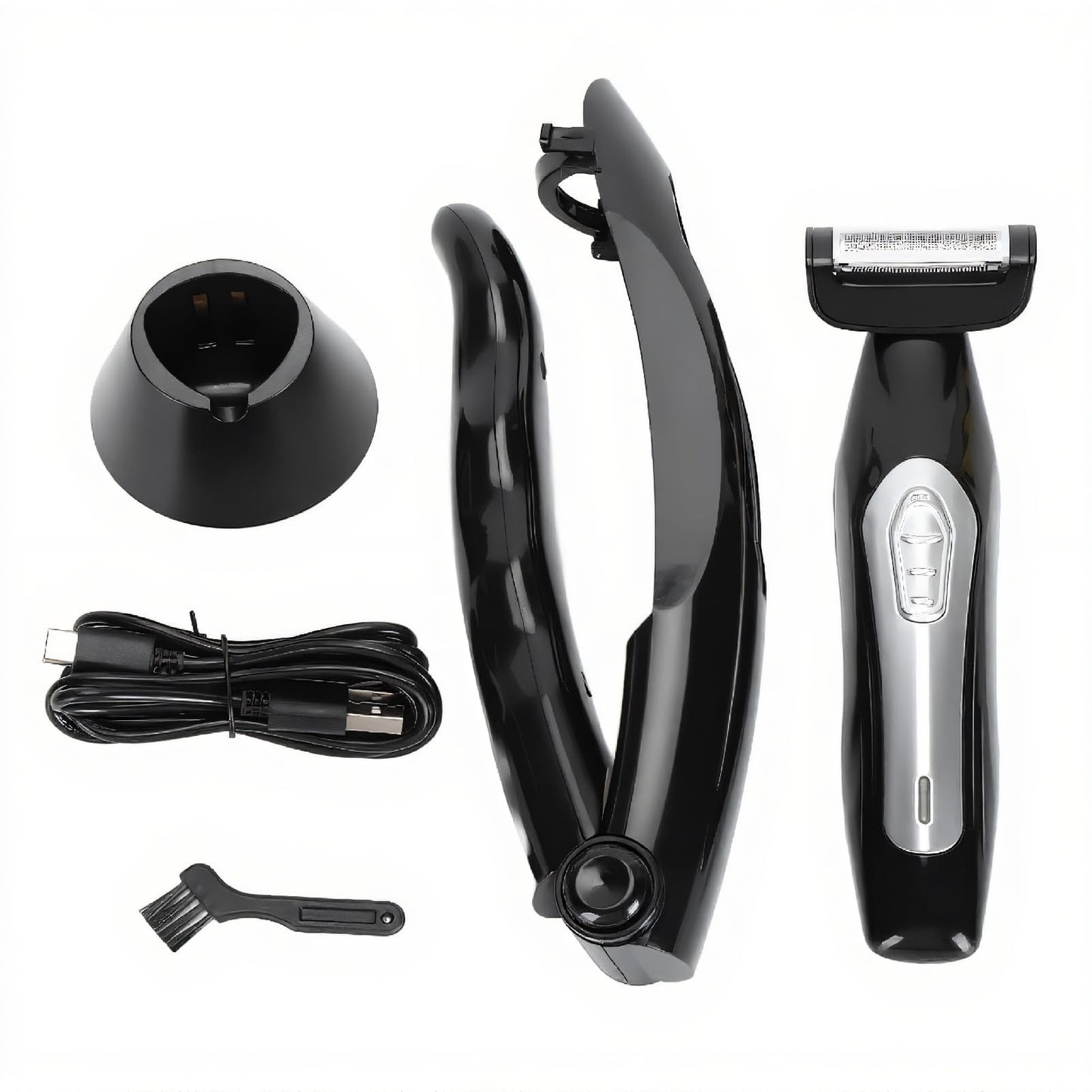 Yunir Back Shavers for Men, Men Electric Body Grooming Trimmer kit for Arm Beard Back, Adjustable Removable Handle with Extreme Reach, Wet Dry Shaving Men Back Groomer
