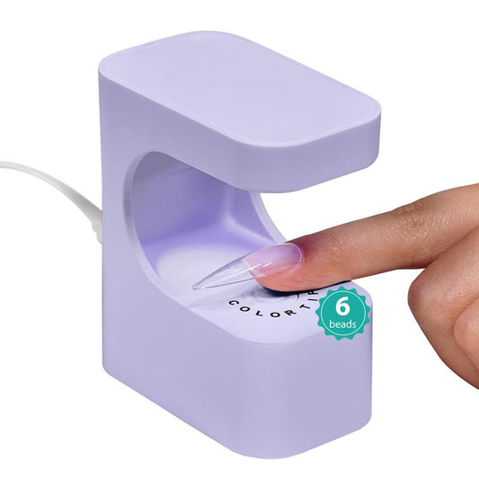 COLORTIFIC Mini UV Light for Gel Nails, UV Nail Lamp Purple, 6 Beads with 2 Timers for Fast Extension, Portable LED Flash Cure Nail Lamp USB Nail Dryer for Gel Nail Polish DIY Nail Art