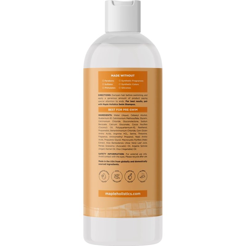 Pre Swim Chlorine Hair Protection Treatment - Saltwater & Pool Hair Protector for Swimming with Barrier Protecting Plant Amino Acids - Helps Prevent Dryness Greening Color Fading & Frizz (8 Fl Oz)