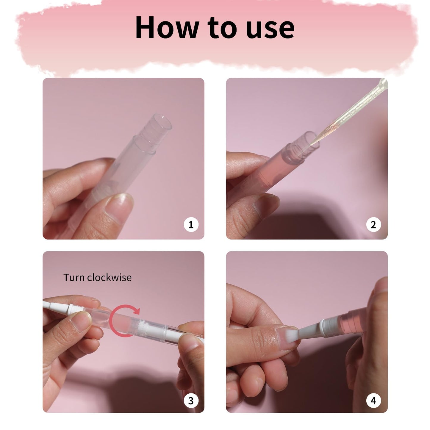 Olutacot 110 Pcs 3 ml Empty Cuticle Oil Pen Transparent Twist Pen Empty Nail Oil Pen with Brush Tip Cosmetic Container Applicator for Homemade Nail Oil, Lip Gloss, Eyelash Growth Liquid, White
