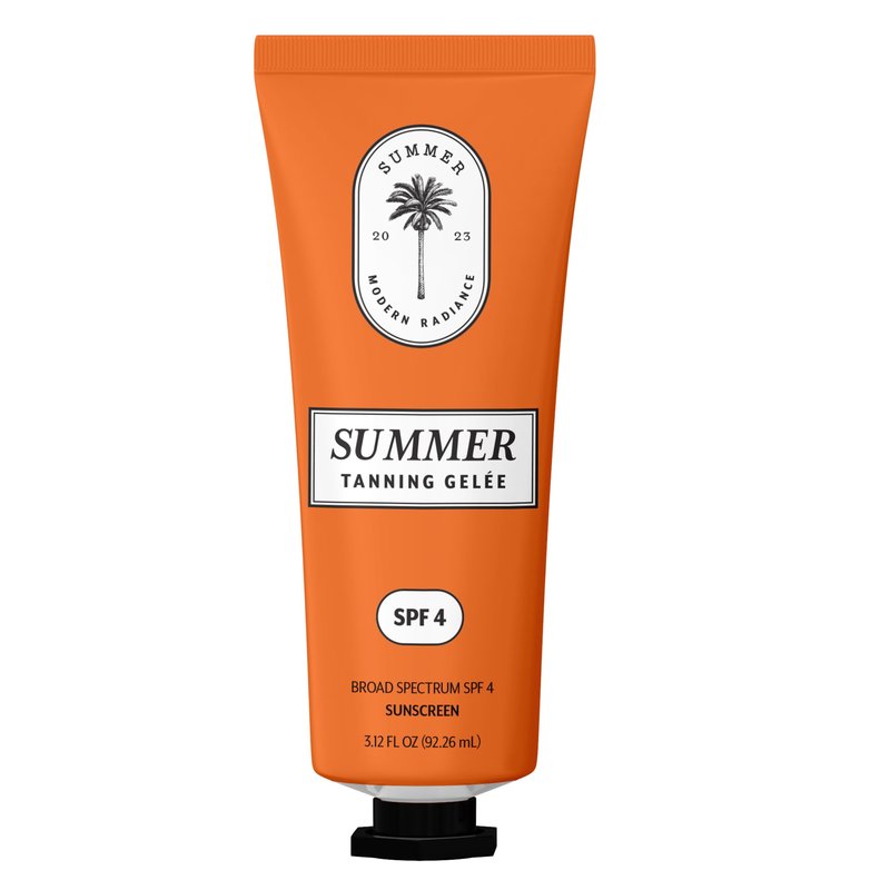 Summer Gelée Tanning Gel SPF 4 Sunscreen | Deep Bronze Tan Accelerator | Classi French Tanning Gelee | No Orange Cast Bronzing Gel | Beach Pool & Tanning Bed | Non-Greasy Fast-Absorbing | 3.12 FL OZ