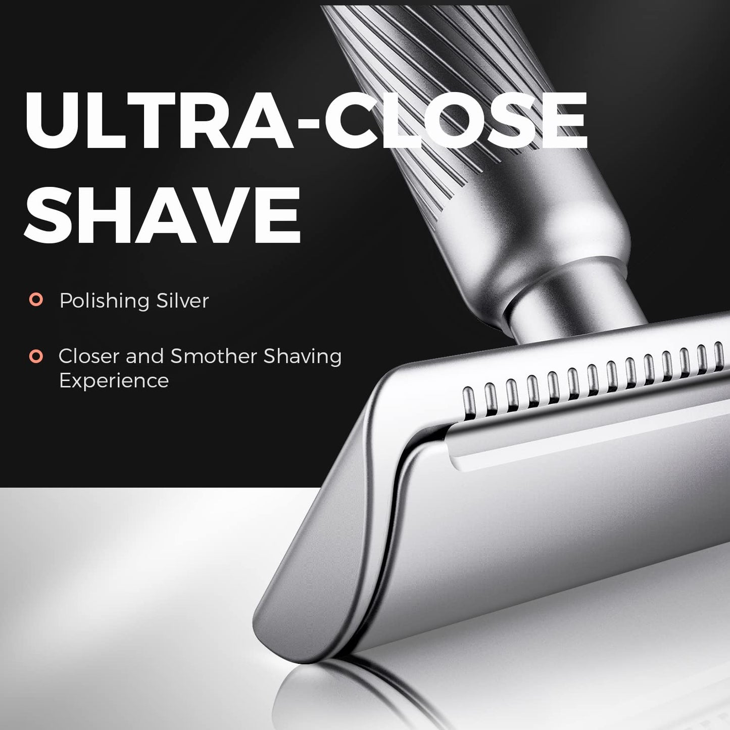 Double Edge Safety Razor for Men & Women - 2.0 Metal Razor with 10 Blades | Noble Silver