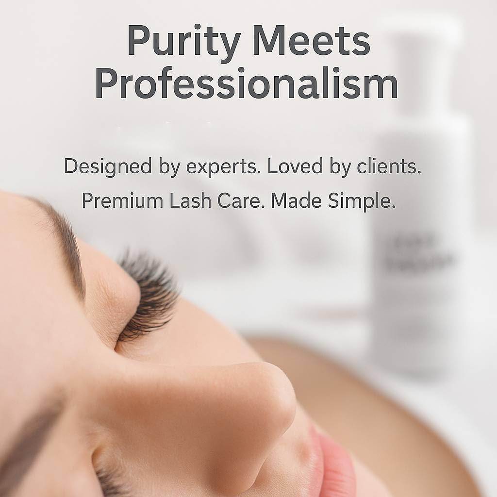 ISLA & FONTANE Lash Shampoo Bulk – Pura White 34 fl oz / 1L | Gentle Eyelash Shampoo for Extensions | Lash Foam Cleanser | Oil-Free Lash Bath for Home & Salon Use