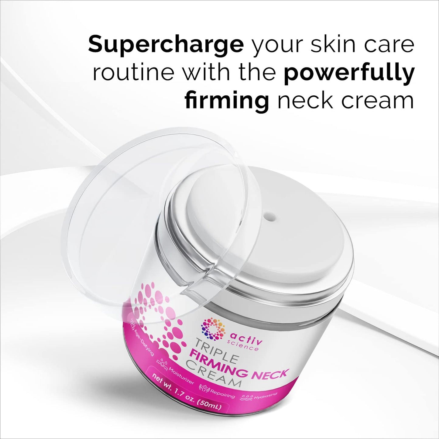 Neck Firming Cream - Natural Anti-Aging Facial Moisturizer with Retinol & Hyaluronic Acid | Day & Night Use