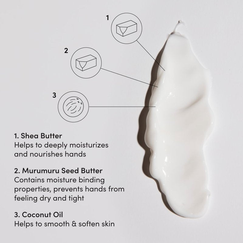 OUAI Hand Cream - Hydrating Coconut Oil & Shea Butter Balm for Soft Hands | 3 Oz Moisturizer