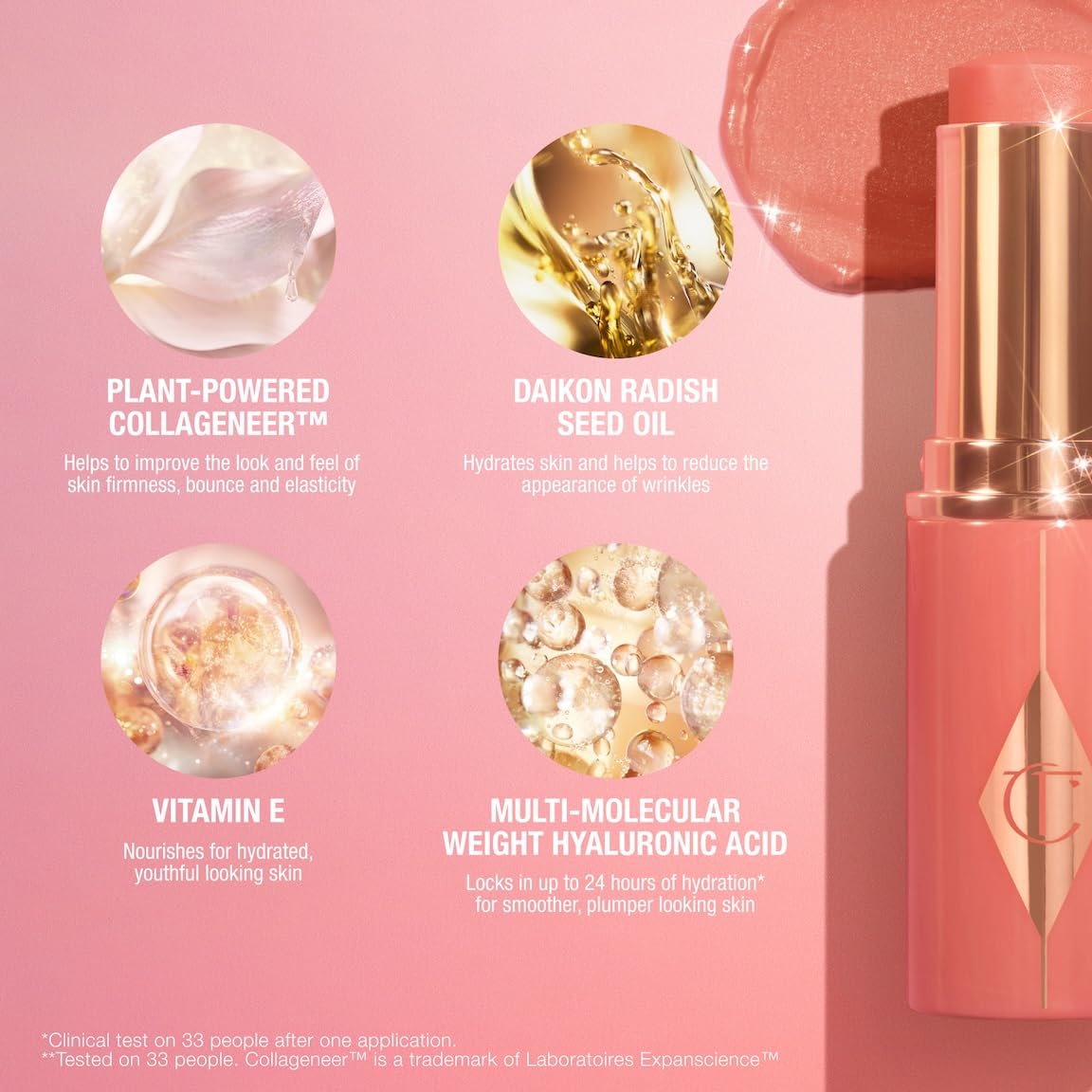 Charlotte Tilbury Unreal Healthy Glow Blush Stick - Buildable Cream Makeup with a Skincare-Infused Formula - Easy to Use, Blendable & Leaves Skin with a Luminous Sheen