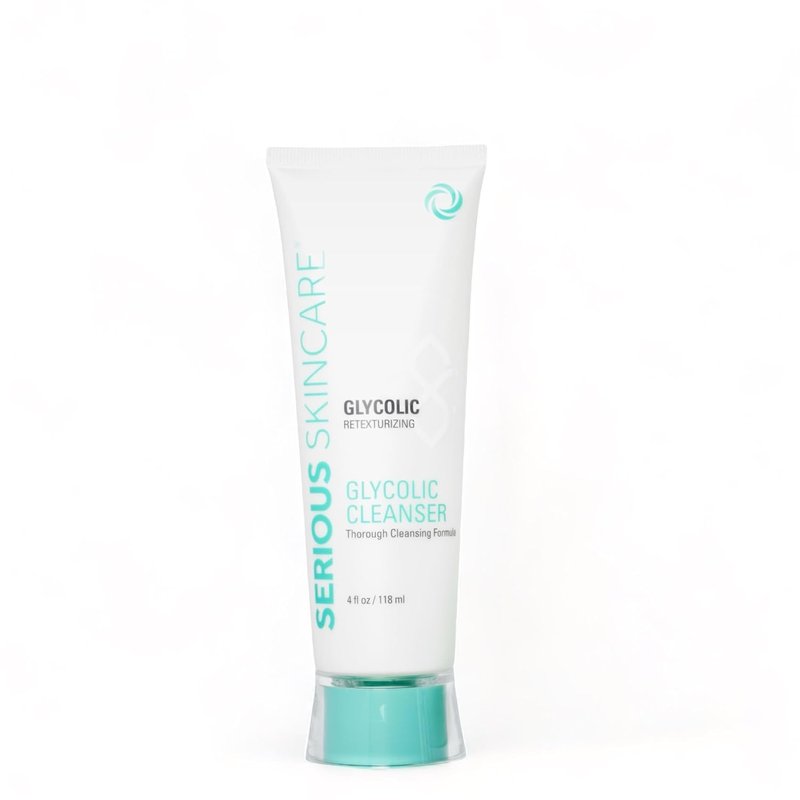 Serious Skincare Glycolic Cleanser - Daily Exfoliating Face Wash with 10% Glycolic Acid | Deep Pore Purifying, 4 Fl. Oz.