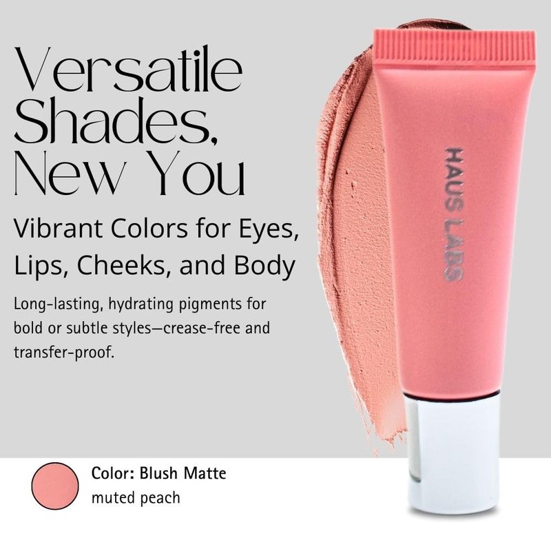 Haus Labs Hy-Power Eye, Cheek & Lip Pigment Paint - Matte Blush for Versatile Makeup Looks