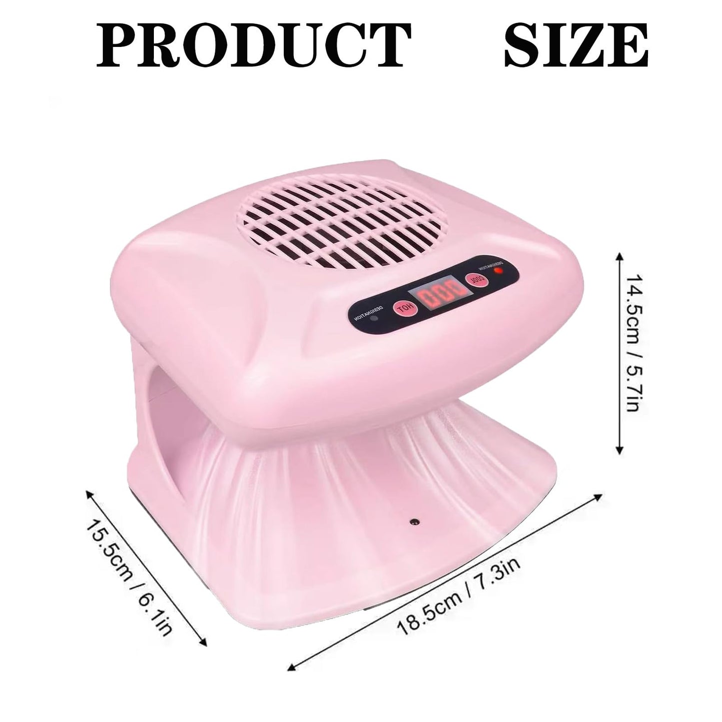 GGAIFbp Nail Dryer for Regular Polish 300W 2 in 1 Nail Drying Fan with Auto Sensor Hot and Cold Air Professional Nail Dryer for Manicure Salon and Daily Home Use (Pink)